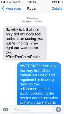 Chiropractic Cocoa Beach FL Roger Text conversation